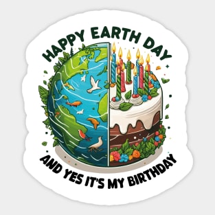 Born On Earth Day 2024 Happy Earth Day It's My Birthday Sticker